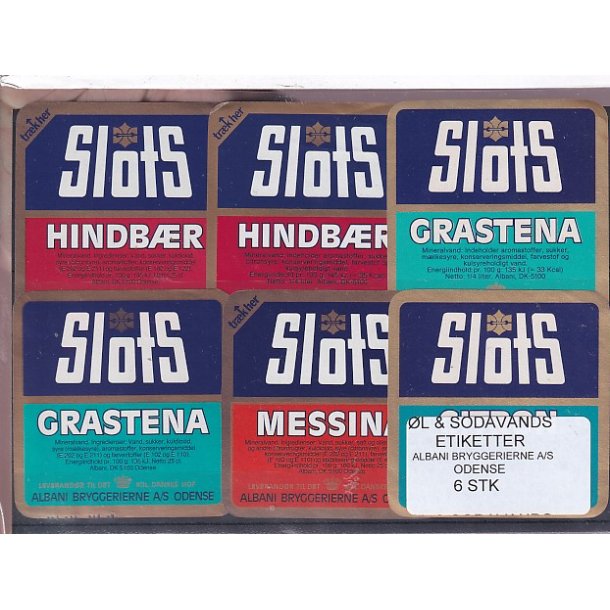�l og Sodavands Etiketter - Albani - Odense - 6 Stk.