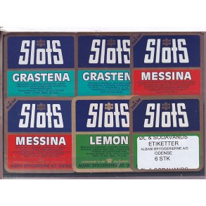 �l og Sodavands Etiketter - Albani - Odense - 6 Stk.