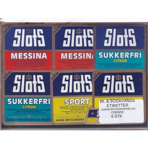 �l og Sodavands Etiketter - Albani - Odense - 6 Stk.