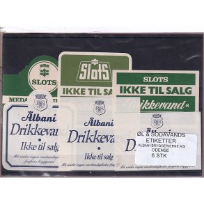 �l og Sodavands Etiketter - Albani - Odense - 6 Stk.