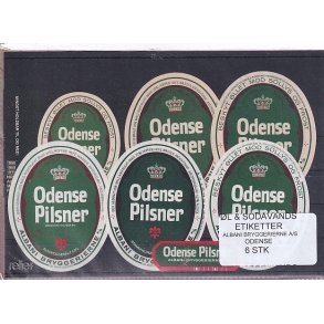 �l og Sodavands Etiketter - Albani - Odense - 6 Stk.