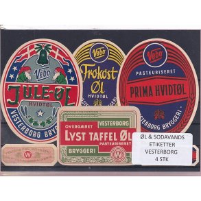 �l og Sodavandsetiketter - Vesterborg -  4 Stk.
