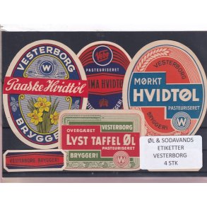 �l og Sodavandsetiketter - Vesterborg -  4 Stk.