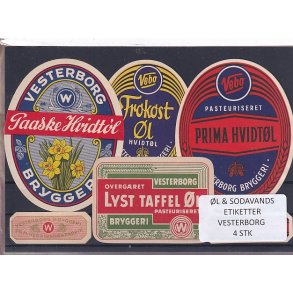 �l og Sodavandsetiketter - Vesterborg -  4 Stk.