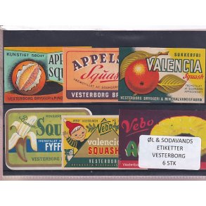 �l og Sodavandsetiketter - Vesterborg -  6 Stk.