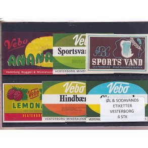 �l og Sodavandsetiketter - Vesterborg -  6 Stk.