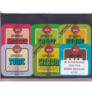 �l og Sodavandsetiketter - �rb�k Bryggeri -  6 Stk.