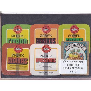 �l og Sodavandsetiketter - �rb�k Bryggeri -  6 Stk.