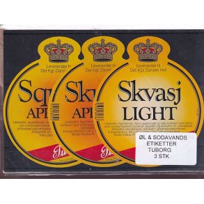 �l og Sodavands Etiketter - Tuborg - 3 Stk.