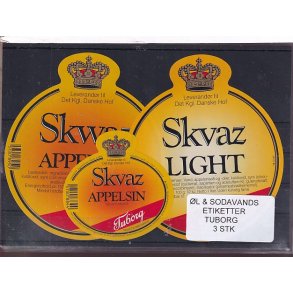�l og Sodavands Etiketter - Tuborg - 3 Stk.