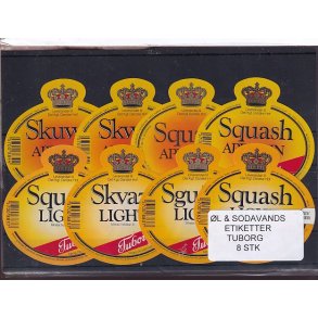 �l og Sodavands Etiketter - Tuborg - 8 Stk.