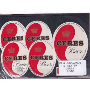 �l og Sodavands Etiketter - Ceres - �rhus - 5 Stk.