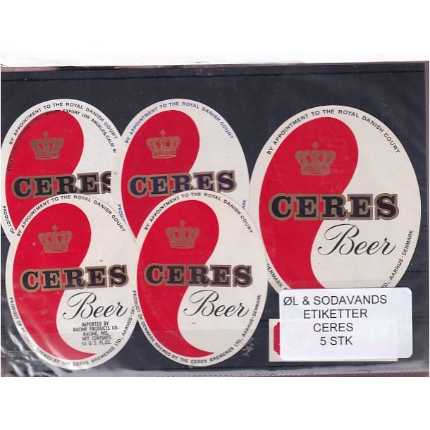 �l og Sodavands Etiketter - Ceres - �rhus - 5 Stk.