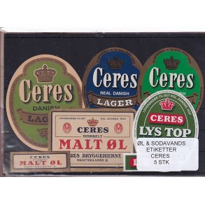 �l og Sodavands Etiketter - Ceres - �rhus - 5 Stk.