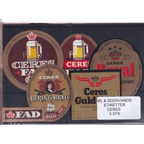 �l og Sodavands Etiketter - Ceres - �rhus - 5 Stk.
