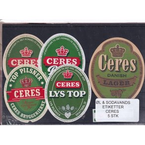 �l og Sodavands Etiketter - Ceres - �rhus - 5 Stk.