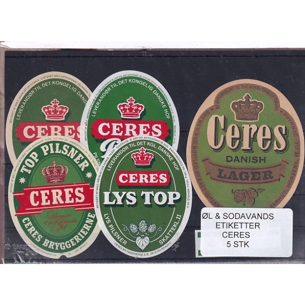 �l og Sodavands Etiketter - Ceres - �rhus - 5 Stk.
