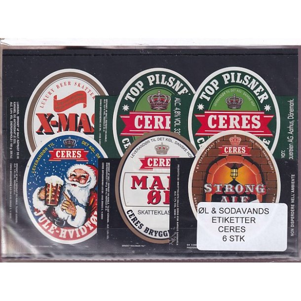 �l og Sodavands Etiketter - Ceres - �rhus - 6 Stk.