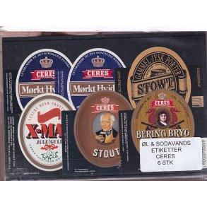�l og Sodavands Etiketter - Ceres - �rhus - 6 Stk.