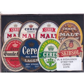 �l og Sodavands Etiketter - Ceres - �rhus - 8 Stk.