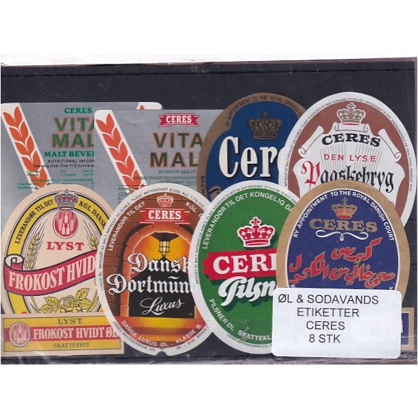 �l og Sodavands Etiketter - Ceres - �rhus - 8 Stk.