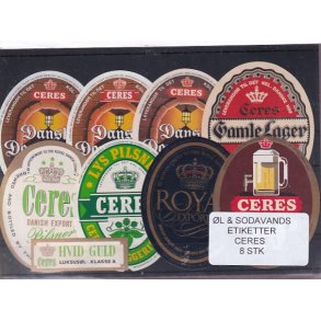 �l og Sodavands Etiketter - Ceres - �rhus - 8 Stk.