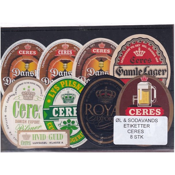 �l og Sodavands Etiketter - Ceres - �rhus - 8 Stk.