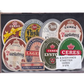�l og Sodavands Etiketter - Ceres - �rhus - 8 Stk.