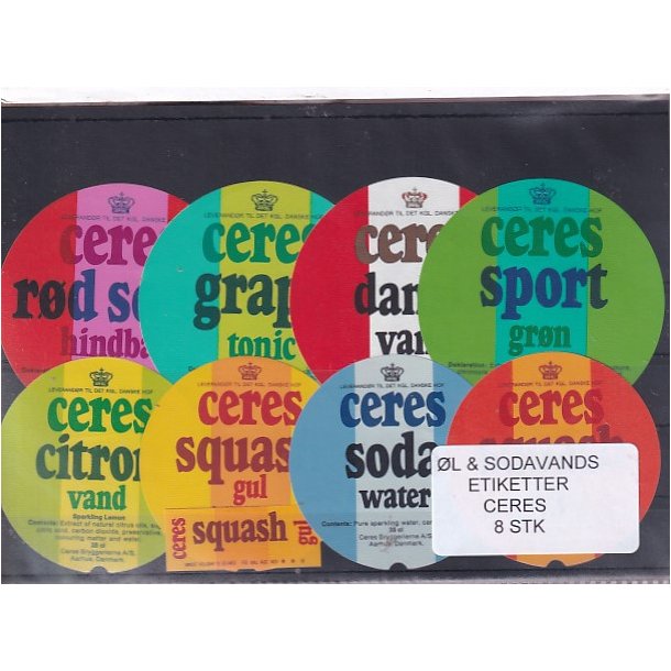 �l og Sodavands Etiketter - Ceres - �rhus - 8 Stk.