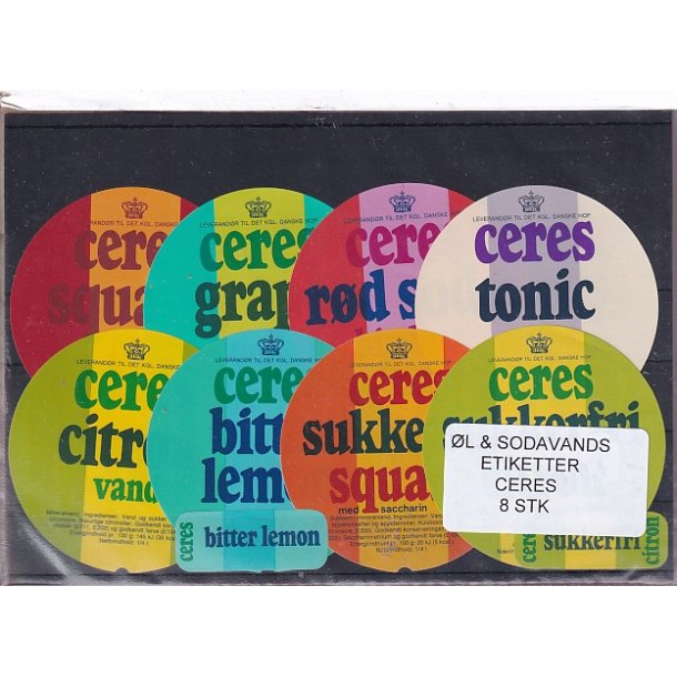 �l og Sodavands Etiketter - Ceres - �rhus - 8 Stk.