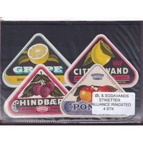 �l og Sodavandsetiketter - Alliance - Ringsted -  4 Stk.