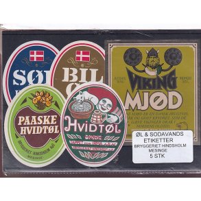 �l og Sodavands Etiketter - Hindsholm - Mesinge - 5 Stk.