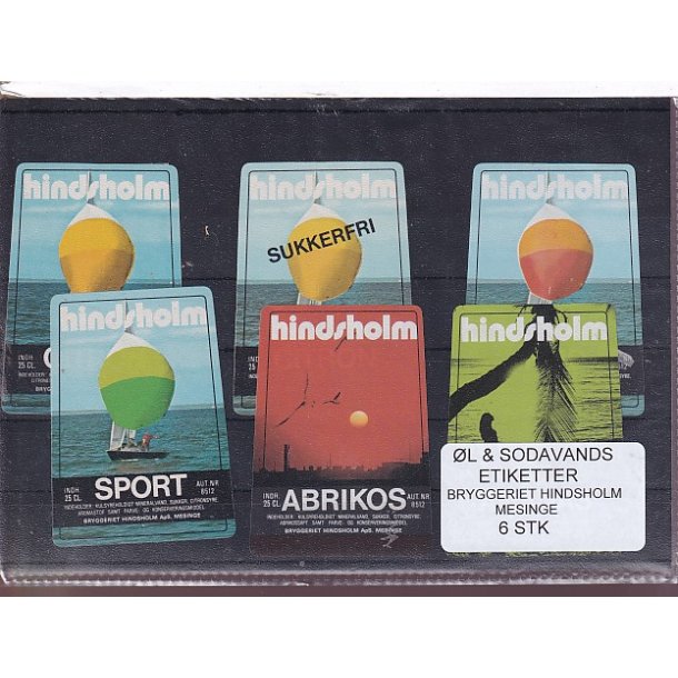 �l og Sodavands Etiketter - Hindsholm - Mesinge - 6 Stk.