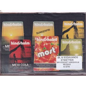 �l og Sodavands Etiketter - Hindsholm - Mesinge - 6 Stk.