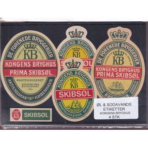 �l og Sodavandsetiketter - Kongens Bryghus -  4 Stk.