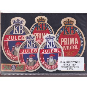 �l og Sodavandsetiketter - Kongens Bryghus -  5 Stk.