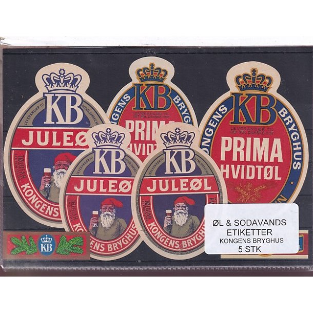 �l og Sodavandsetiketter - Kongens Bryghus -  5 Stk.