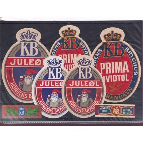 �l og Sodavandsetiketter - Kongens Bryghus -  5 Stk.