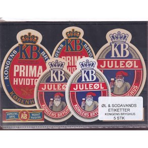 �l og Sodavandsetiketter - Kongens Bryghus -  5 Stk.