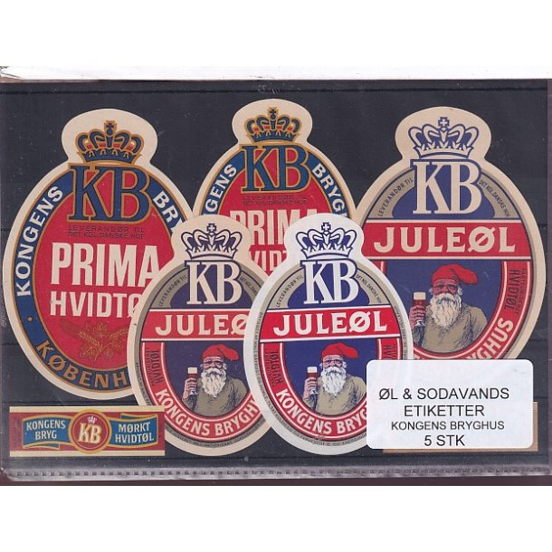 �l og Sodavandsetiketter - Kongens Bryghus -  5 Stk.