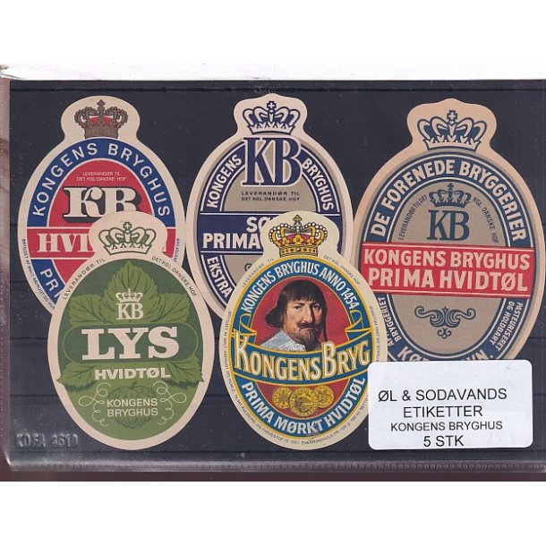 �l og Sodavandsetiketter - Kongens Bryghus -  5 Stk.