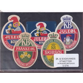 �l og Sodavandsetiketter - Kongens Bryghus -  5 Stk.