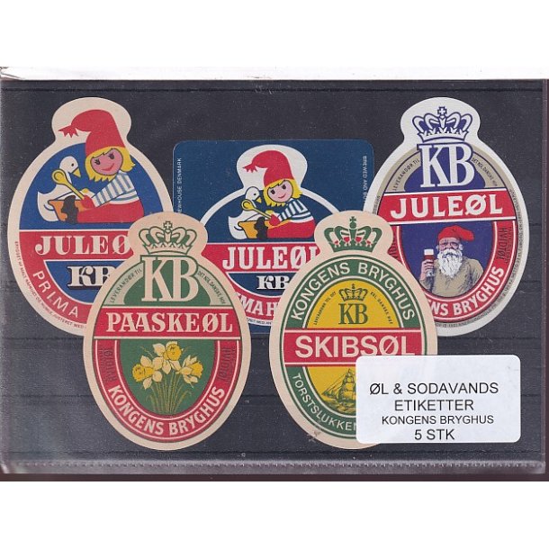 �l og Sodavandsetiketter - Kongens Bryghus -  5 Stk.