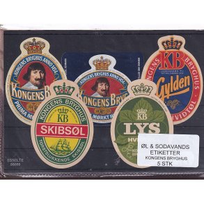 �l og Sodavandsetiketter - Kongens Bryghus -  5 Stk.