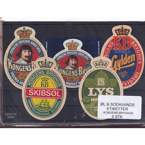 �l og Sodavandsetiketter - Kongens Bryghus -  5 Stk.