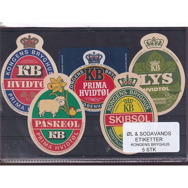 �l og Sodavandsetiketter - Kongens Bryghus -  5 Stk.