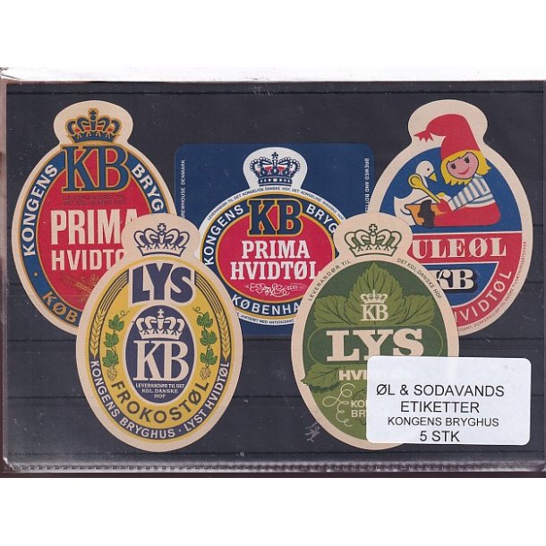 �l og Sodavandsetiketter - Kongens Bryghus -  5 Stk.