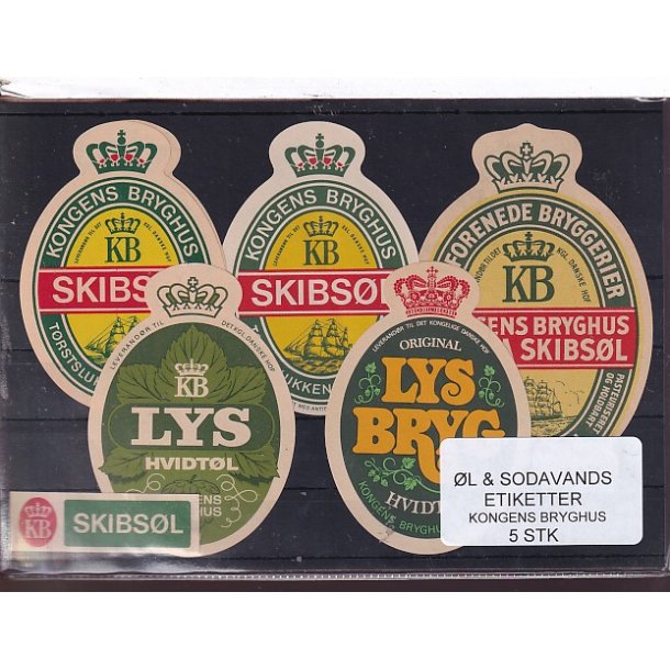 �l og Sodavandsetiketter - Kongens Bryghus -  5 Stk.