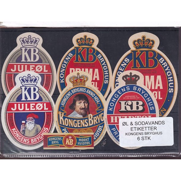 �l og Sodavandsetiketter - Kongens Bryghus -  6 Stk.