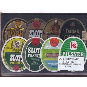 �l og Sodavandsetiketter - Slotsm�llen - Kolding -  8 Stk.